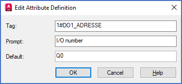 Figure 946: The default for the I/O number of the first I/O in the PLC mirror is edited with the DDATTE/EDIT command.