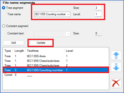 Figure 304: To change a segment, select it, edit the details, and then click the "Update" button.