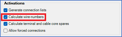 Figure 489:  The "Calculate wire-numbers" check-box