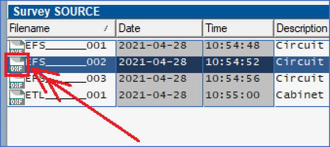 Figure 647:  A third way to open a drawing sheet, is to double-click the DXF icon to the left in the survey.