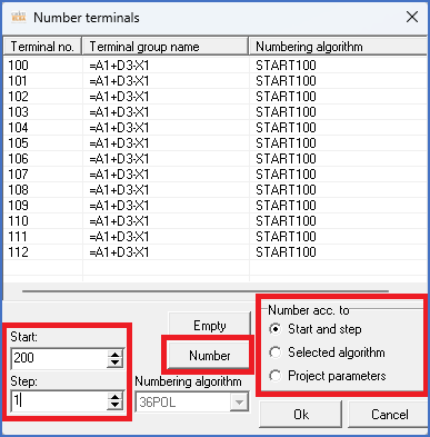 Figure 1187:  Terminal numbering using a start and a step value