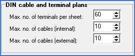 Figure 1370:  The settings for DIN cable and terminal plans in the "Settings 2 tab" of a report definition