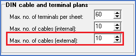 Figure 1474:  Maximum number of cables on the external terminal side