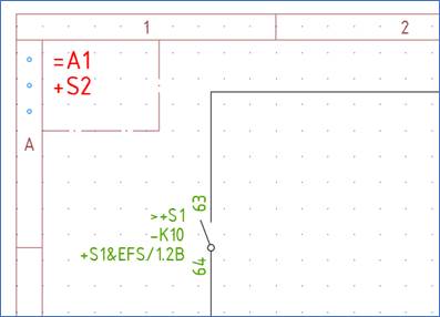 Figure 1689:  Connection numbers are transferred from the contact mirror, and the cross-reference is updated immediately, in the same way as within a conventional project.