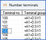 Figure 1309:  Direct editing of a terminal number