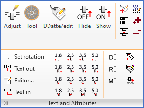 Figure 732:  The "Text and Attributes" panel, including slide-out