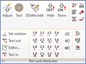 Figure 735:  The "Text and Attributes" panel, including slide-out