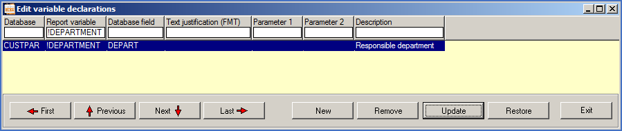 Figure 285:  A report variable has been defined to get data from a user defined project parameter.