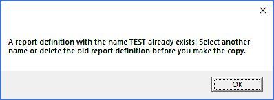 Figure 1375:  Dialogue box shown when trying to overwrite an existing report definition