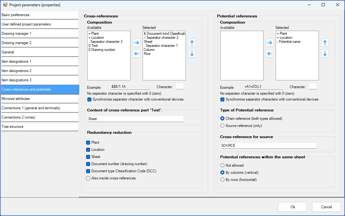 Figure 506:  Please note that Document kind Classification Code (DCC) is included in the cross-reference composition and that redundancy reduction is active for that part.