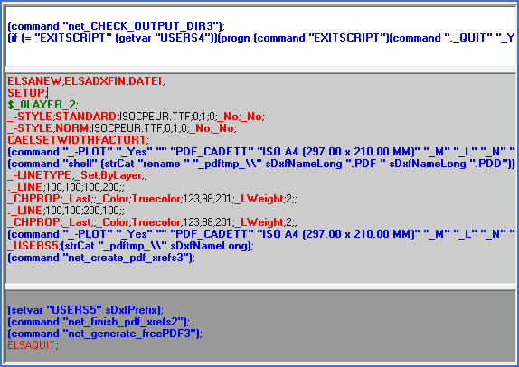 Figure 1506:  This picture shows a standard script sequence with colours as described above.