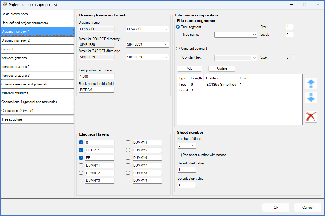 Figure 505:  The "Drawing manager 1" tab for the simplified IEC1355 implementation