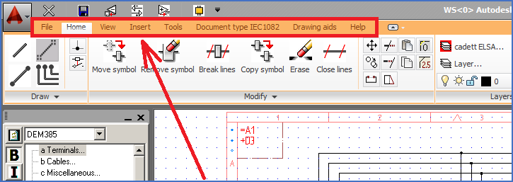 Figure 724:  Here you can select one of eight available "tabs".