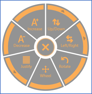 Figure 976: The Steering Wheel user interface of the Attribute adjustment tool