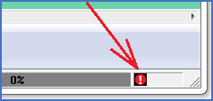 Figure 703:  A sound signal and an initially flashing icon will turn the attention to the fact that unread error messages are available to read. Click the icon to show the message window.