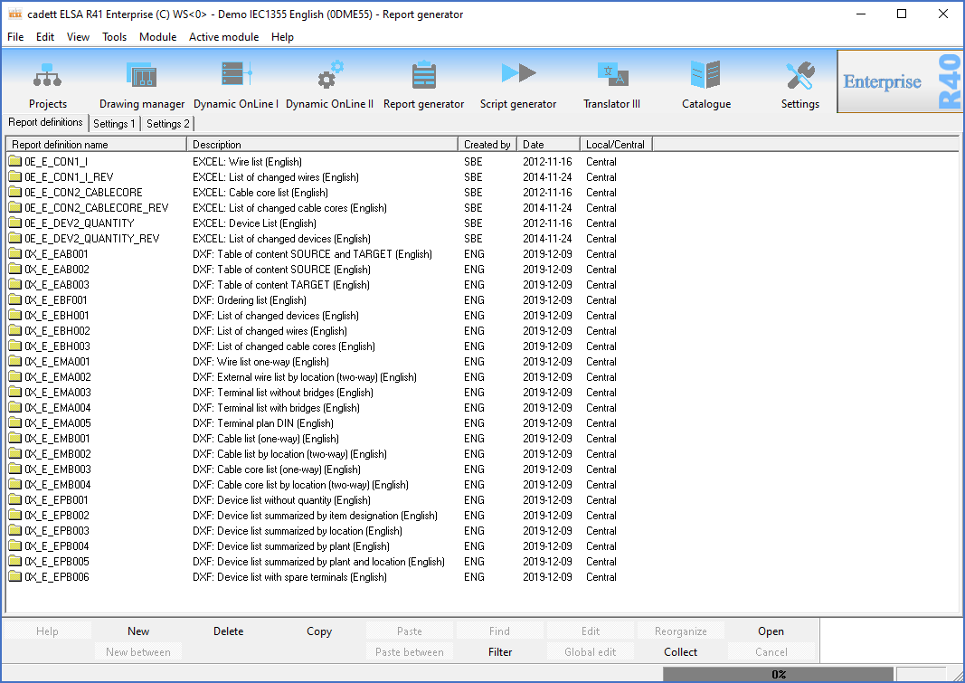 Figure 1340:  The list from which you can select the desired report definition