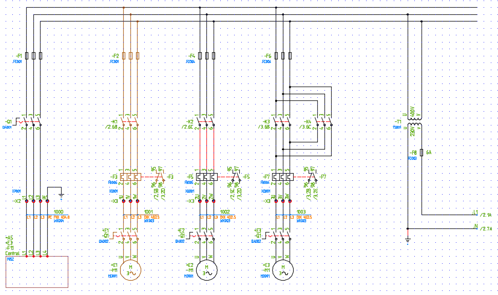 Figure 1004:  The first motor circuit has been made part of an option.