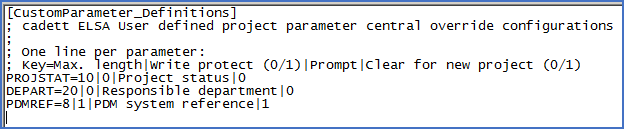 Figure 286:  Example of USERPROJPAR.INI content.