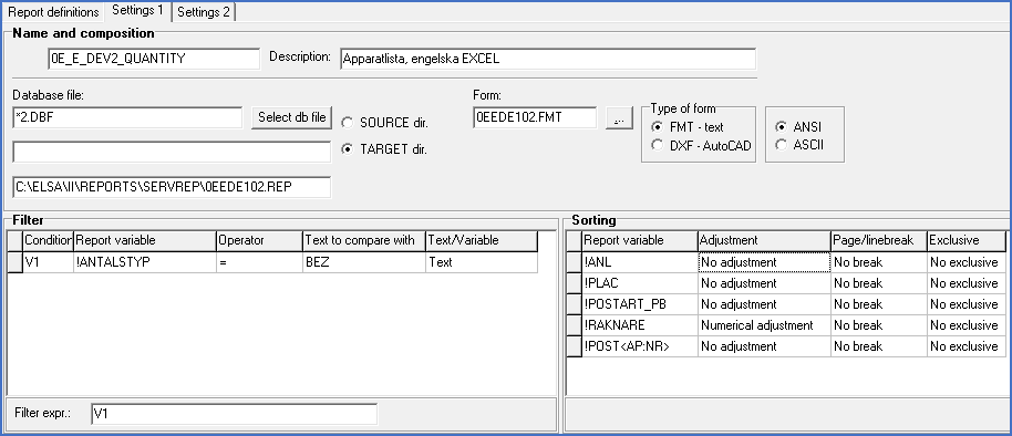 Figure 1443:  The relevant part of the "Settings 1" tab of the Report definition.