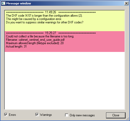 Figure 705:  The message window.