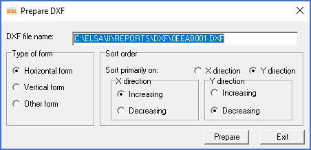 Figure 1380:  The Prepare DXF dialogue box