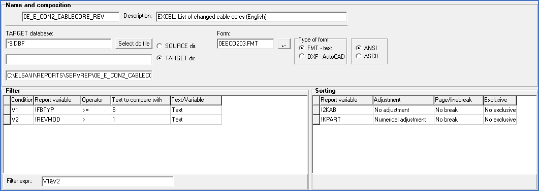 Figure 1518:  The Settings 1 tab of the report definition