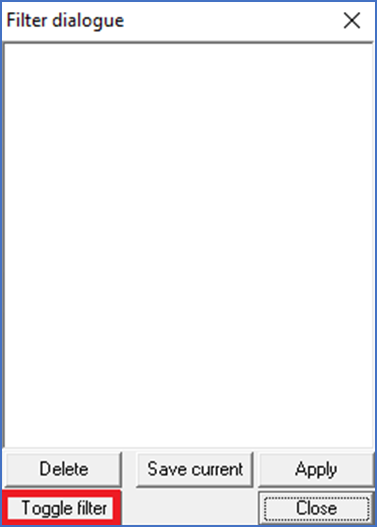 Figure 1755:  The Toggle filter button in the Filter dialogue box
