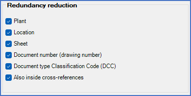 Figure 431:  The "Redundancy reduction" sub-section
