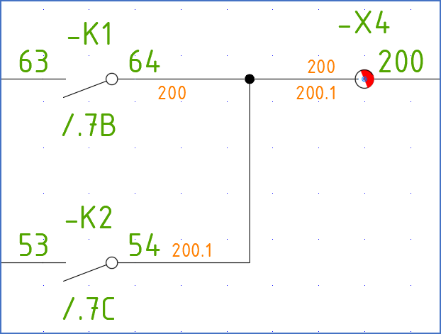 Figure 483:  A suffix on one of the wire-numbers solves the conflict.