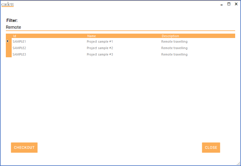 Figure 246:  A filter can be used to easily limit the length of the project list.