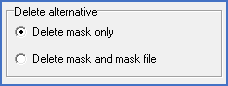 Figure 687:  The "Delete alternative" is specified in the lower left part of the "Masks" tab.