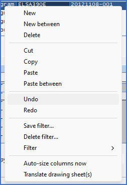 Figure 548:  The "Undo" command in the context menu of the survey