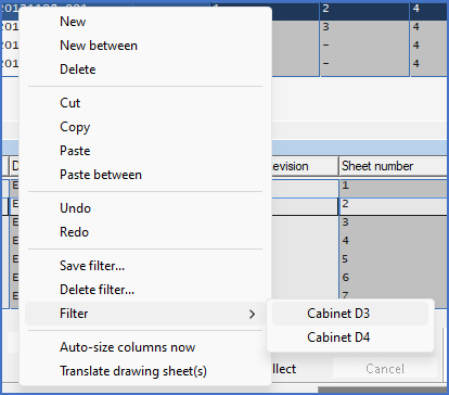 Figure 552:  The "Filter" menu item in the context menu of the survey