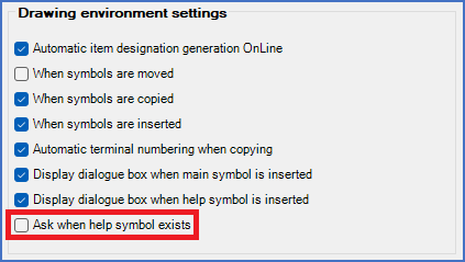 Figure 417:  The "Ask when help symbols exists" check-box