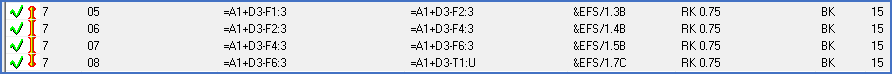 Figure 1338: After clicking the "Ok" button in the dialogue box, the specified node name has been trasferred to the main wire list. The changes are marked with ticks to the left. To transfer the changes to the circuit diagrams, you click the "Insert" button.