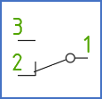 Figure 832: The sequence for connection point numbers in a change-over contact