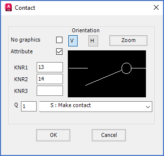 Figure 859: Only two connection point numbers are defined for a make contact.