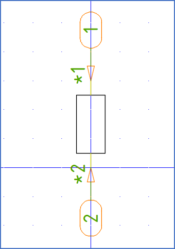 Figure 859: Here, the insertion point is placed in the lower left connection point, to be consistent with standard symbols in the IEC1082 symbol library.