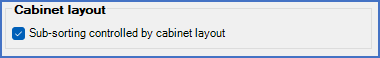 Figure 472:  The "Sub-sorting controlled by cabinet layout" parameter