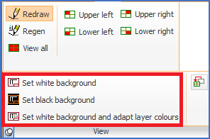 Figure 791: Background colour commands in the "View" panel of the "View" tab in the ribbon menu