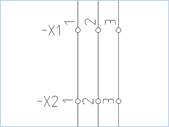 Figure 1263:   "Above" was used for “-X1”, while "Centred" was used for “-X2”.