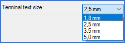 Figure 1266:   Four options are available for the text size of terminal group names and terminal numbers.