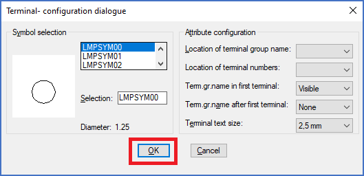 Figure 1268:   The "OK" button in the "Terminal configuration dialogue"