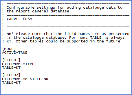 Figure 1537:   Example of content of the CATFIELDSINGDB.INI configuration file