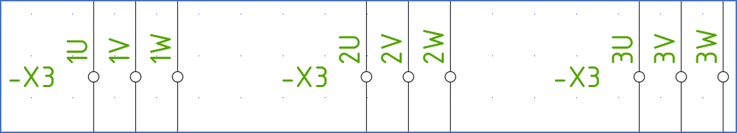 Figure 1251:   Terminals in a terminal group named "-X3"