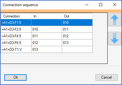 Figure 1785: This dialogue box is used to change the wiring sequence of a wire-chain.