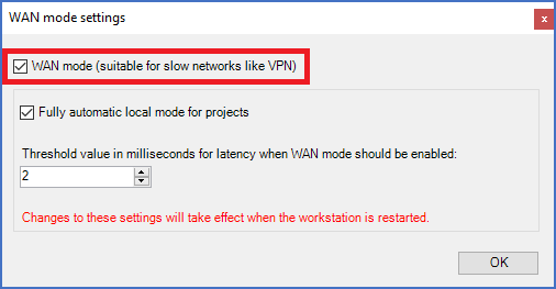 Figure 2018:  "WAN mode" is activated using this check-box.