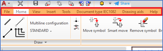 Figure 727:  The tabs of the ribbon menu