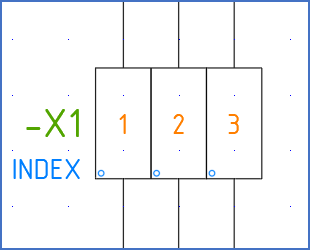 Figure 1150:  The result will look like this. Please note the little circle in the index layer, which marks the external side of the terminals.