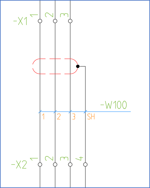 Figure 1153:  A preferred way of drawing a shielded cable